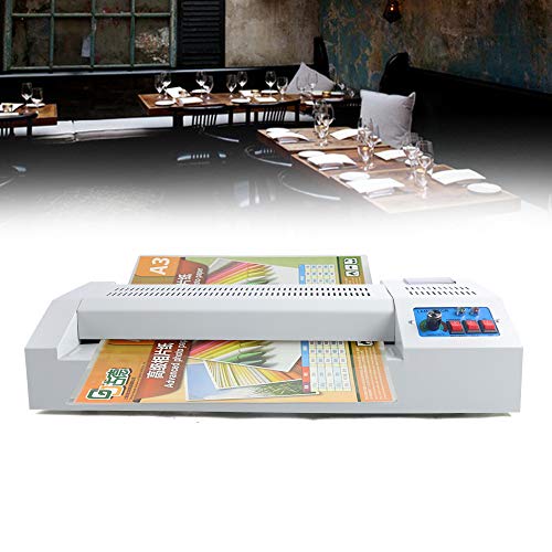 Electric Thermal Laminator Machine,Large Laminator for A4/A3 Paper Hot/Cold Roll Laminating Machine,4 Roller System Film Laminating Document Paper Photoe,Roller Lamination Laminated for Office Use 13"