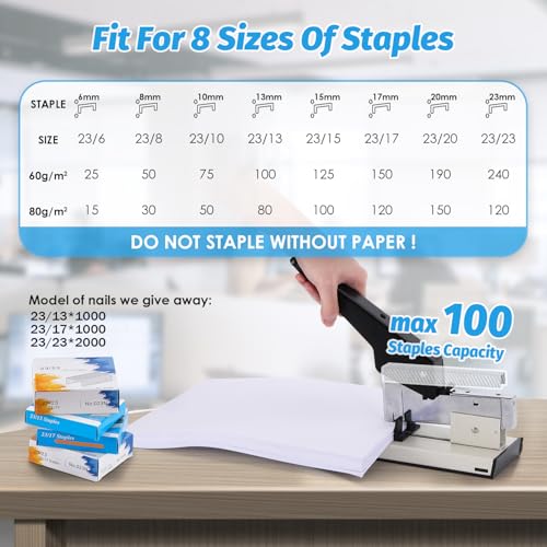 Heavy Duty Stapler - Effortless 240-Sheet Office Stapler with 4000 Staples