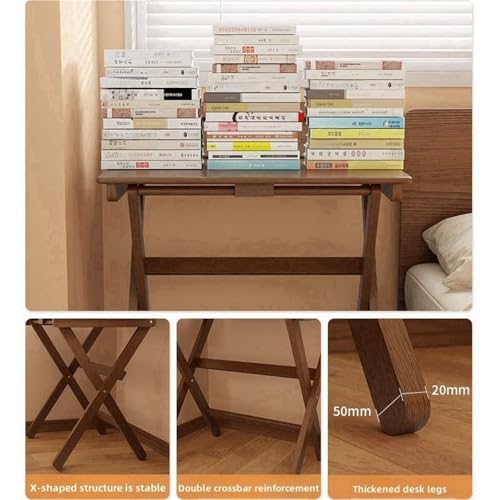 Solid Wood Folding Desk, Small Desk for Bedroom, Fold Small Desk, Computer Desk for Home Office, Simple Study Makeup Workstation, Wooden Study Office Desk Table for Small Spaces(Natural,80cm .5in)