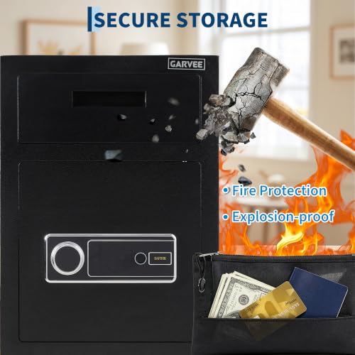 CuisinSmart Fingerprint Drop Safe with Quick Deposit Slot