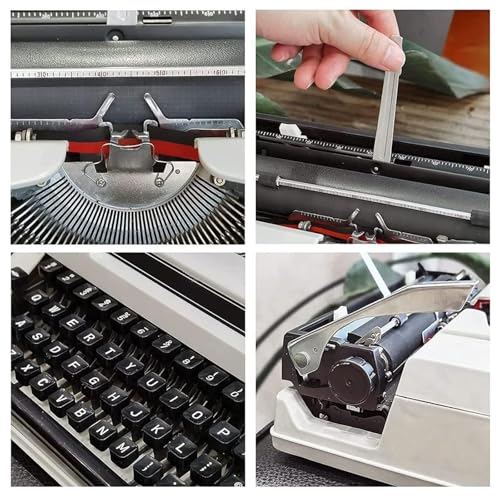 Naturalpowev Classic Portable Manual Typewriter, Traditional Portable Vintage Typewriter, Great Gifts for Writers and Authors, Easy Setup,White
