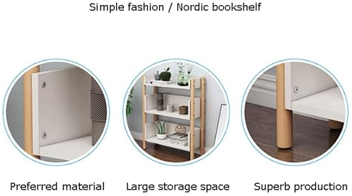Modern Bookshelf Simple Bookshelf Floor-Standing Book Storage Organizer Bookcase Rack Living Room Balcony Floor Shelf School Book Shelves Books Holder Organizer (Color : White, Size : 4 Tiers)