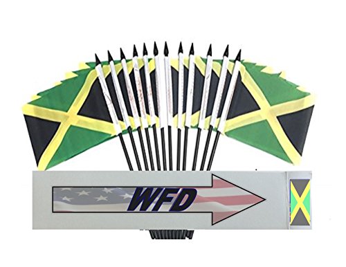 144-Pack Jamaica Miniature Desk Flags – 4"x6" Polyester Handheld Waving Flags – Bulk Wholesale for Events, Schools & Decorations