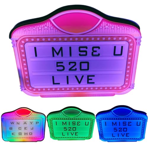 CHHMAELOVE RGB Light Up Letter Board Sign, with 2 Set of English Letters and 0-9 Numbers, Detachable Power Bank, for VIP Service at Club, Party, Bar