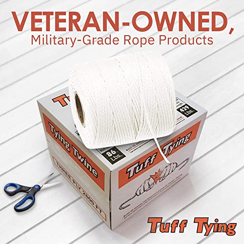 SGT KNOTS Tuff Tying Twine - Polypropylene, UV, Moisture and Chemical Protection Twine for Commercial Bundling, Packaging (1 ply - 8500ft, White)