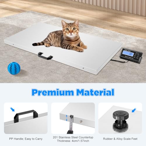 40'' x 20'' Large Livestock Vet Scale, 1100 Lbs Heavy Duty Digital Livestock Platform Scale Stainless Steel Platform Electronic Postal Shipping Scale for Vet Animal Pet Cat Dog Cattle
