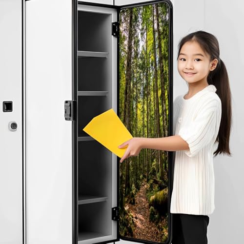 CEREJYPUZ 2 Pcs Locker Magnetic Wallpaper Inside Forest Ordesa Monte Perdido National Park 12" x 36" Wall Magnetic Sticker Removable Locker Accessories Decor Easy Install for Office School