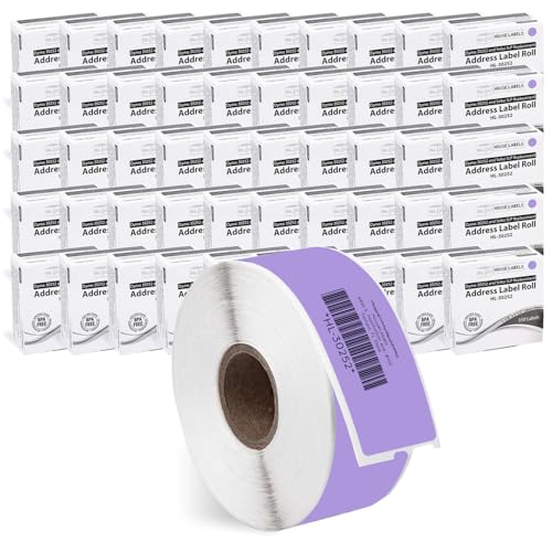 HouseLabels Compatible with Dymo 30252 Labels, Lavender, 1-1/8" x 3-1/2"