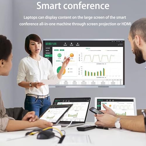55-85 Inch Interactive Whiteboard,4K UHD Multi-Touch Smart Board,Wireless Projection Digital Whiteboard with Real Pen Writing,HDMI/USB/NFC Connectivity for Classroom,Conference Room,Hotel (85 Inch)