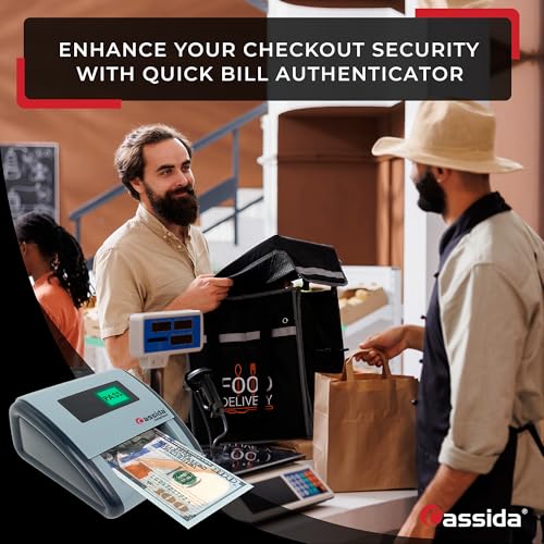 Cassida InstaCheck Small Footprint, Easy to Read Automatic Counterfeit Detector with Infrared, Magnetic and Ultraviolet Sensors, Compact and Lightweight Grey 11-3/4" x 9-1/2 (Pass/Fail)