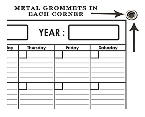 SwiftGlimpse 36" x 100" Large Jumbo Oversized Erasable Laminated Blank Annual Yearly Wall Calendar Poster, 12 Months, Reusable for Office, Academic or Home w/Free Erasable Marker