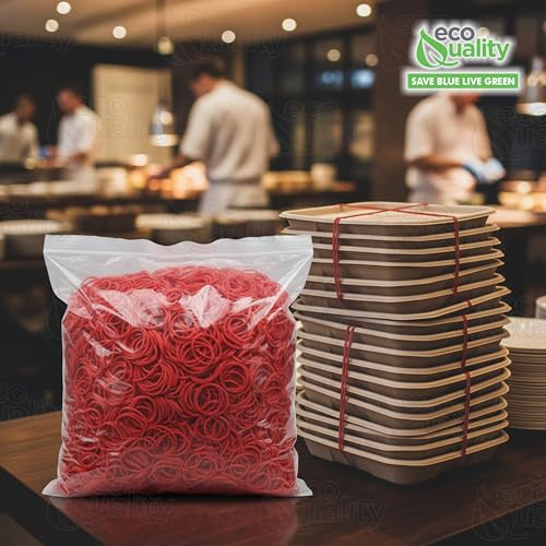 [15 Pack] Red Rubber Bands Size #14 (2 x 1/16 inches) Approx 2250 pcs per Box - Non-Latex Rubberbands For Office, Commercial, Store, Home, Kitchen, Industrial, Money, Electrical Use (15 Box)