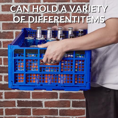10PCS Collapsible Storage Crates, 52L/14Gal Foldable Plastic Crates