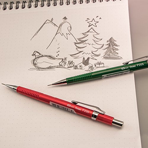 Pentel Sharp Mechanical Pencil, (0.5mm), Metallic Green Barrel, Box of 12 (P205MD)
