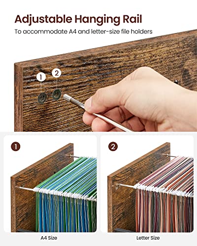 VASAGLE 2 Drawer File Cabinet, Rolling Printer Stand