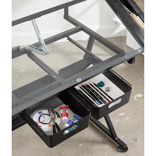 Artist's Loft Artist Table - Glass-Top Table for Drafting, Drawing, Sketching, Painting, and Arts & Crafts - 1 Pack