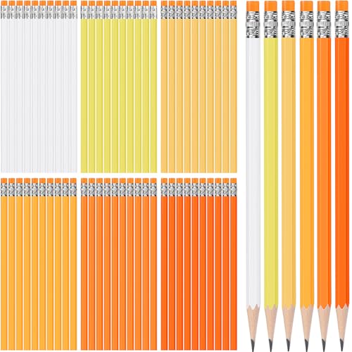 TecUnite 120 Pcs #2 HB Pencils with Eraser,Orange Series