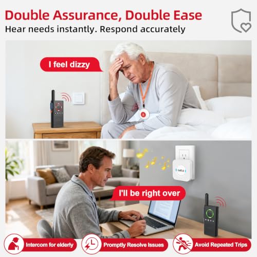 CallToU Caregiver Pager Wireless Alert Button Home Wireless Intercom System
