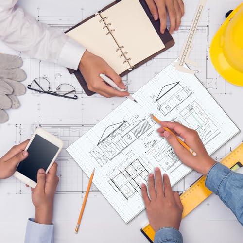 Graph Paper Pad - 30 Sheets/60 Pages, 24" x 36" Large Graph Paper 1" and 1/4" Blue Grid Paper for Engineer Architect Designer Mathematician Draftsmen Sketch House Commercial Building Plan Drafting