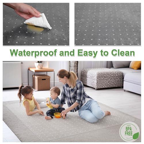 100pointONE Extra Large Office Chair Mat for Carpet, 46" x 72" Clear Desk Chair Mat for Low Pile Carpeted Floors- Easy Glide Plastic Floor Mat for Office Chair on Carpet