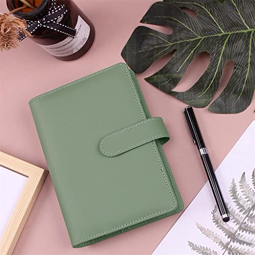 A5 Leather Notebook Pocket Binder Cash Plan Envelope Organizer 6 Ring Labels Office Supplies (Color : A Size
