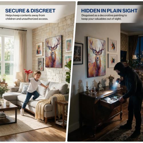 POCHAR Large Picture Hidden In Wall Safe Gun Secret Storage with Lock