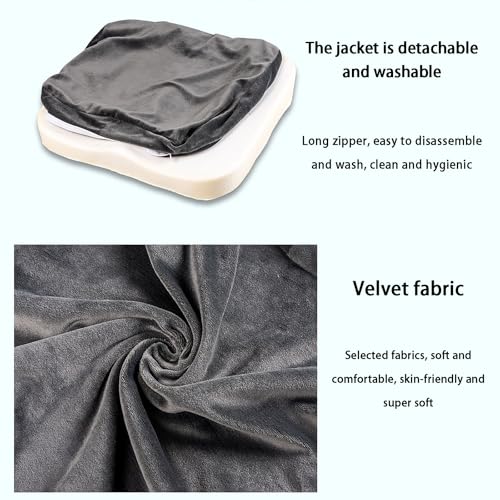 VITIWEDTY Memory Foam Seat Cushion, Non-Slip Orthopedic Tailbone Cushion for Back & Sciatica Pain Relief, Thicken Desk Chair Pillow for All-Weather Support at Home and Work (Green 1pcs)