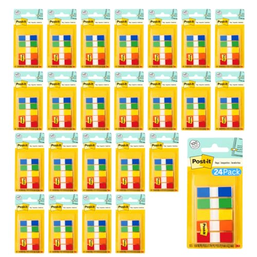 Post-it Flags in Portable Dispenser .47 in x 1.7 in - 683-5CF24PK - (Pack of 24, Assorted)