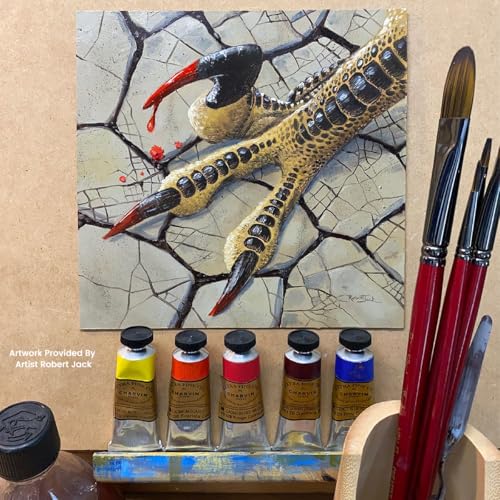 Creative Mark Staccato Artist Paintbrush - Filbert Size 20 - Synthetic Long Handled Brushes for Acrylic Paints, Handmade and Full Bodied with Springy Response