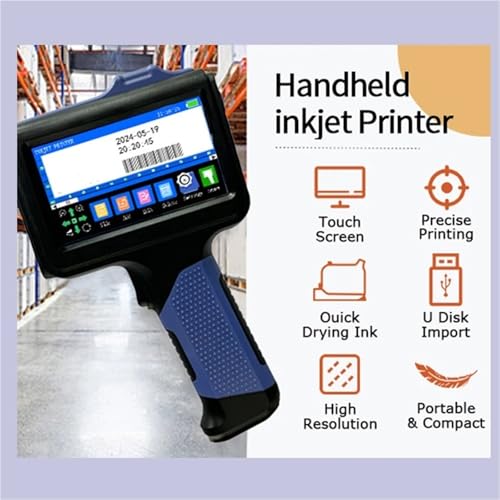 SHIHUANI 12.7mm Portable Handheld Inkjet Printer for Text QR Barcode Batch Number Logo Image(Without Ink(JP))