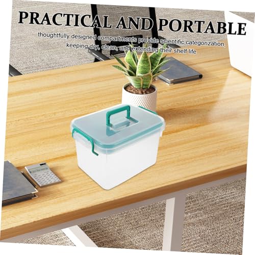 gklwVSlwv Storage Bins，Plastic Bins ，Capacity Transparent First Aid Box with Handles for Home and Emergency Use Multi Functional Medical