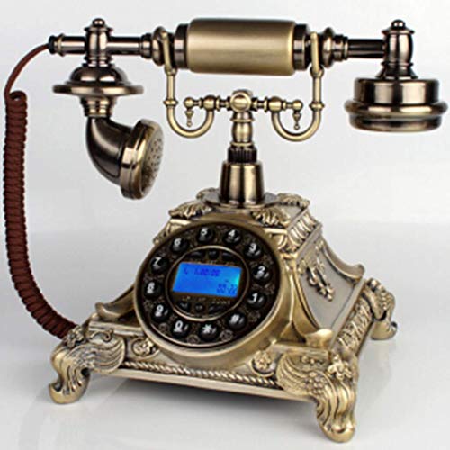 Antique Phone European Retro Phone Resin Metal Body Button Dial Vintage Landline,#1