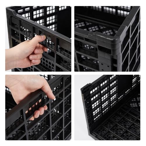 2-Pack 52L Collapsible Storage Bins, Heavy-Duty Stackable Plastic Crates