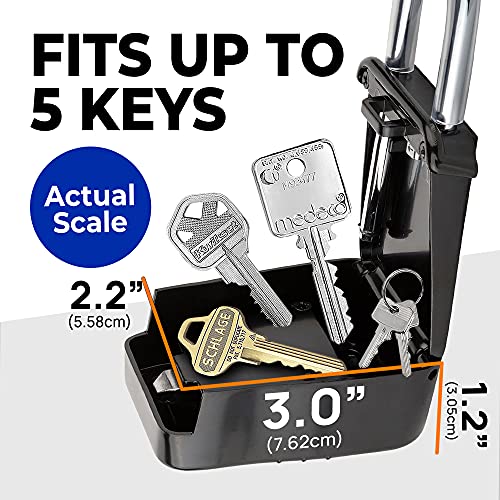 Lion Locks 1500 Key Lock Box with Code, Lockbox for Keys Outdoor, Realtor Lock Box for Short-Term Rentals, Holds 5 Keys (12 Pack, Black)
