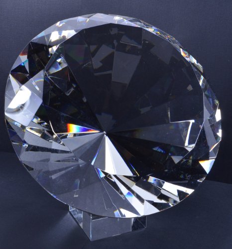 Clear Glass Diamond Paperweight 8" Diameter (200mm)