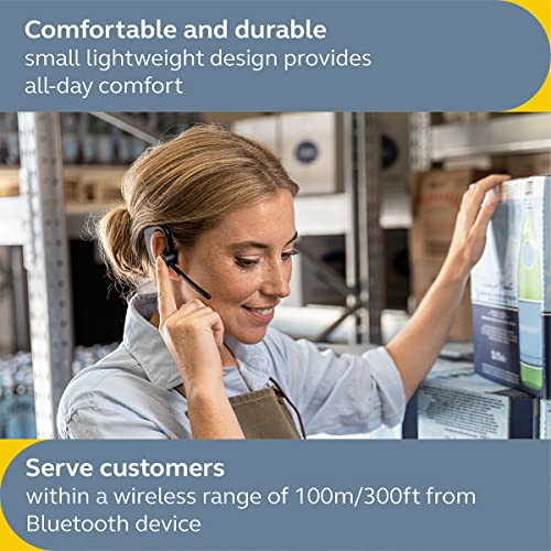 Jabra Perform 45 Push-to-Talk (PTT) Bluetooth Wireless Headset, Noise-Cancelling Microphone, Push-to-Talk Functionality, Face2Face Mode, and Discreet Design, IP54-Rated, Black