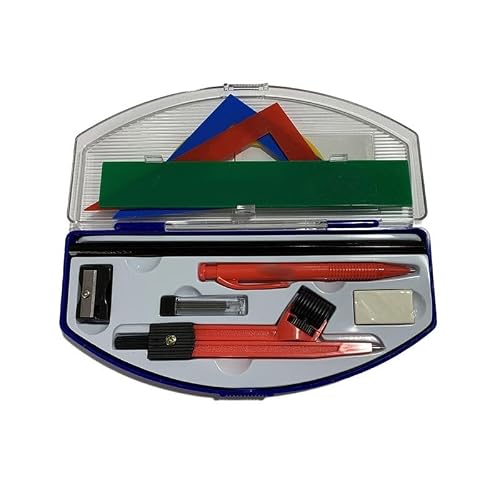 Compass Ruler Protractor Stationery Set 10 Piece