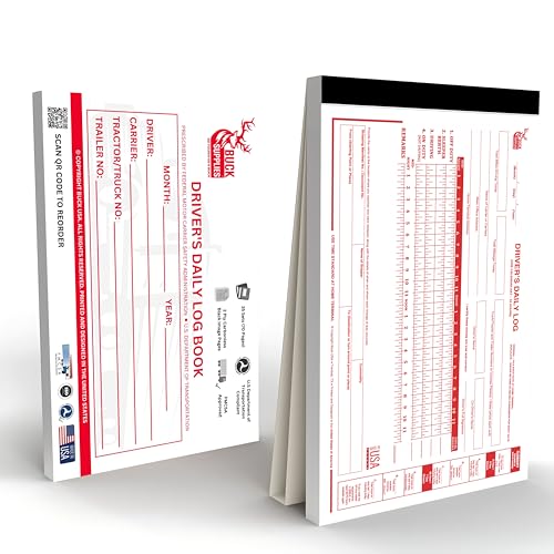 250 Pack Driver Daily Log Books for Truck Drivers with 7 & 8 Day Recap - 35 Sets of Forms Per Log Book, 2-Ply Carbonless, 5.5" x 8.5", DOT Log Book for Truck Drivers, FMCSA Compliant, Easy Tear-Out