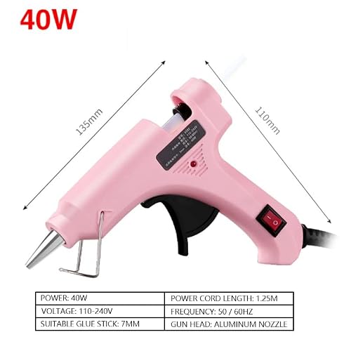 TEOYETTSF 40W Hot Melt Glue Gun with Switch for 7mm Stick Mini Indusrial Adhesive Electric Heat Temperature Repair Tool