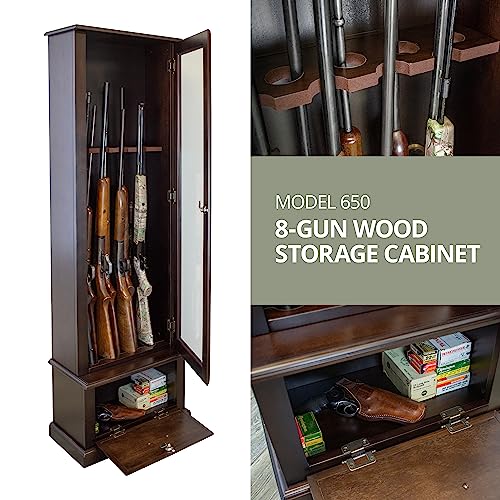 American Furniture Classics Model 650 8 Gun Cabinet with Locking Glass Door