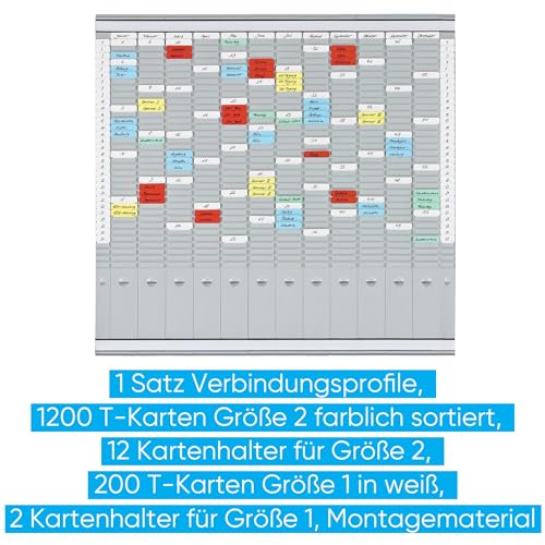 Franken PV-SET4 T-Card Office Planner with German Headings 81.9 x 78 cm 12 + 2 Index 35 Items