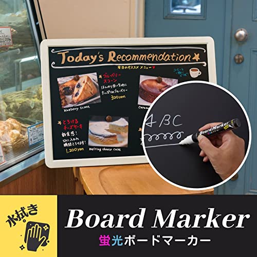 レイメイ藤井 Raymay Fujii LBM1046W Chalkboard Board Markers, Fluorescent, Medium Point, Set of 5, White 220657