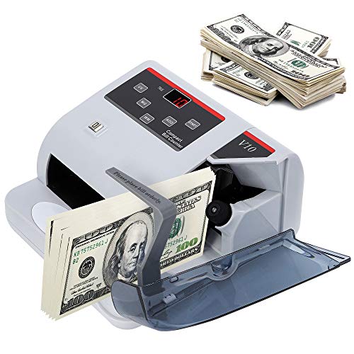 Frifreego Portable Money Counter with UV/MG/WM Counterfeit Detection 900pcs/min Bill Counter Multi-Currency Counting Machine 100-240V LCD Display