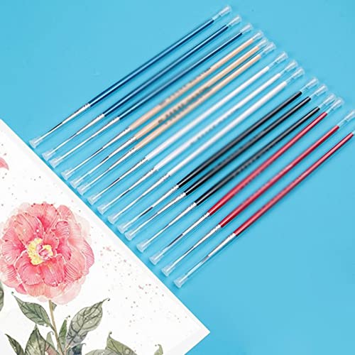 UOHLCX HBJWOV 3 Nylon Brush Hook Cable Professional Pointed Brush for Acrylic Water Color Painting(White-Fruit peach5)