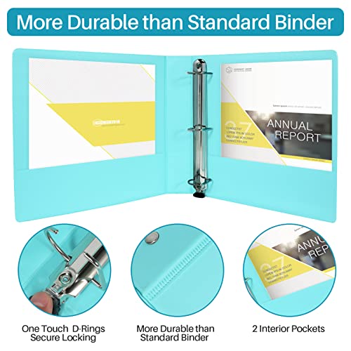 XHSHENG 2 Inch Binders 3 Ring,One Touch Easy Open D-Rings,Letter Size