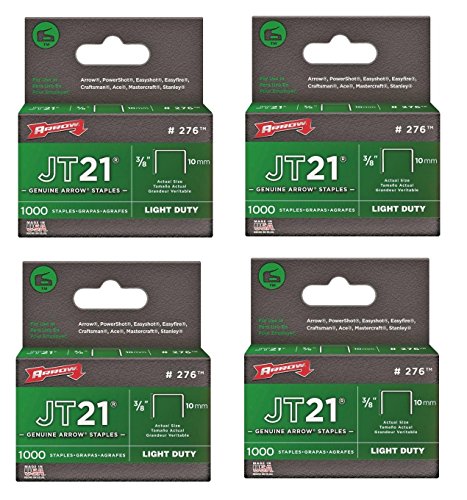 Arrow Fastener T50 Stainless Steel Staples - for Staple Gun, Rust Resistant - 3/8 in, 4000 Count