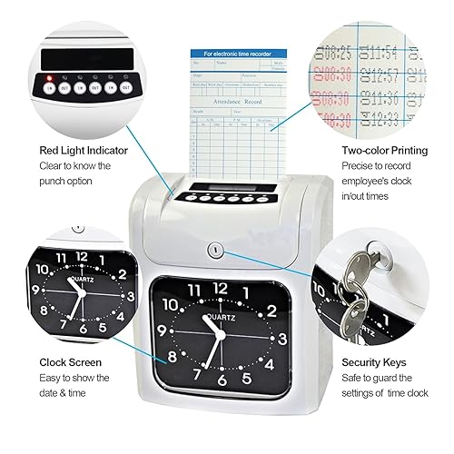 Clocking in Machine, Time Recorder Clocking in Clock Machine Digital Attendance for Recorder Office Factory Staffs Employee