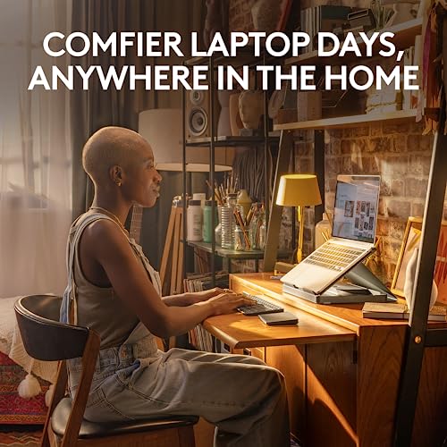 Logitech Casa Pop Up Desk Laptop Stand, Keyboard & Touchpad - Green/Black