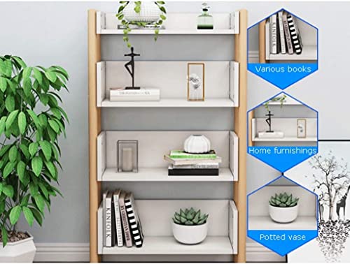 Modern Bookshelf Simple Bookshelf Floor-Standing Book Storage Organizer Bookcase Rack Living Room Balcony Floor Shelf School Book Shelves Books Holder Organizer (Color : White, Size : 4 Tiers)