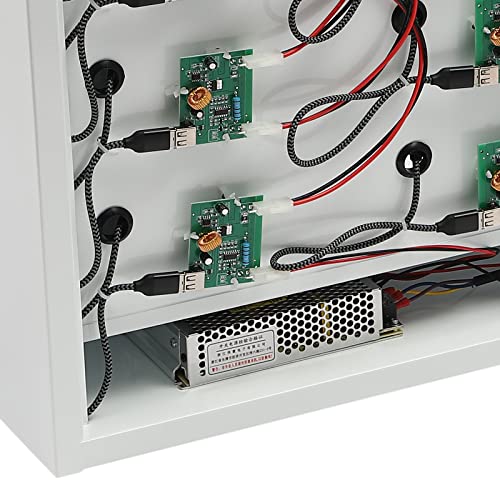 GSHIOIO 12-Slot Cell Phone Locker Charging Station Cold Rolled Steel Storage Station Lockers for Classroom with QC3.0 Fast Charging, Combination & Key Locks for Schools Office Gyms